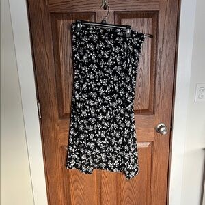 Black and White Floral Skirt